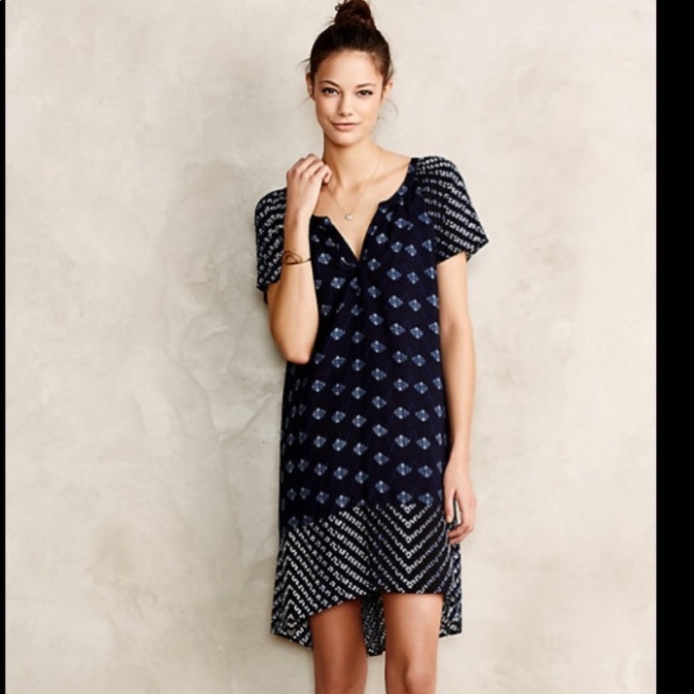 Anthropologie Velvet by Graham & Spencer Shibori Dress Medium